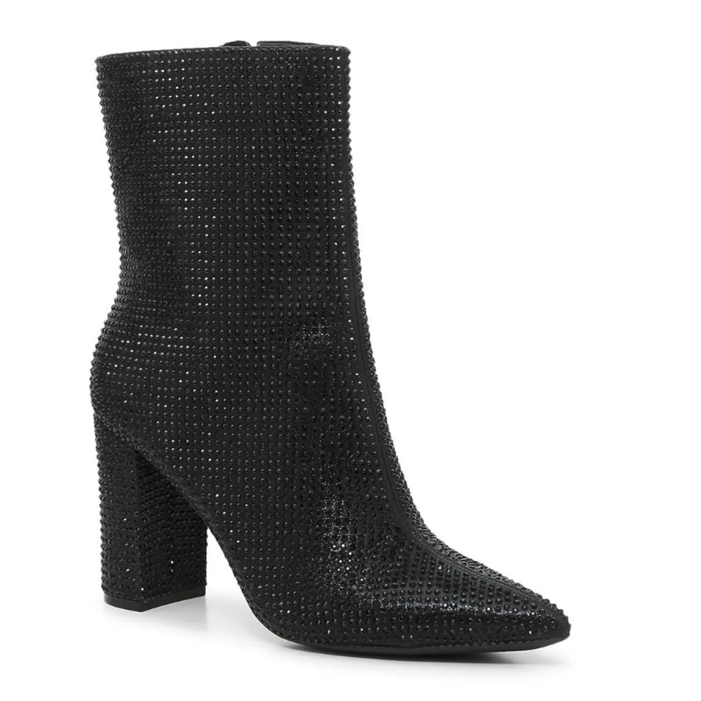 Mid calf rhinestone boots